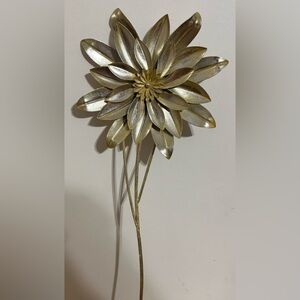 Vintage Gold Metal Flower Wall Decor - 39 inches tall